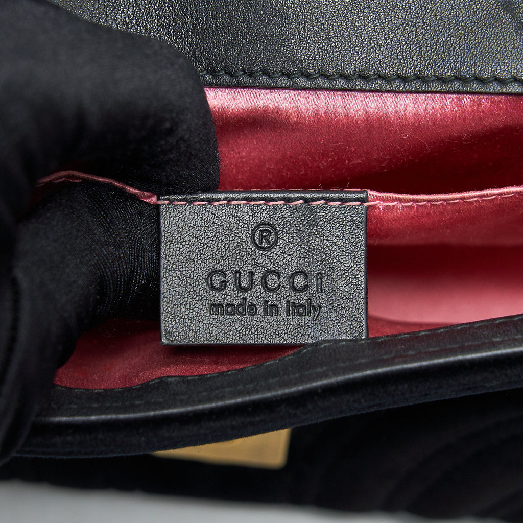 GUCCI MINI MARMONT VELVET BLACK GHW