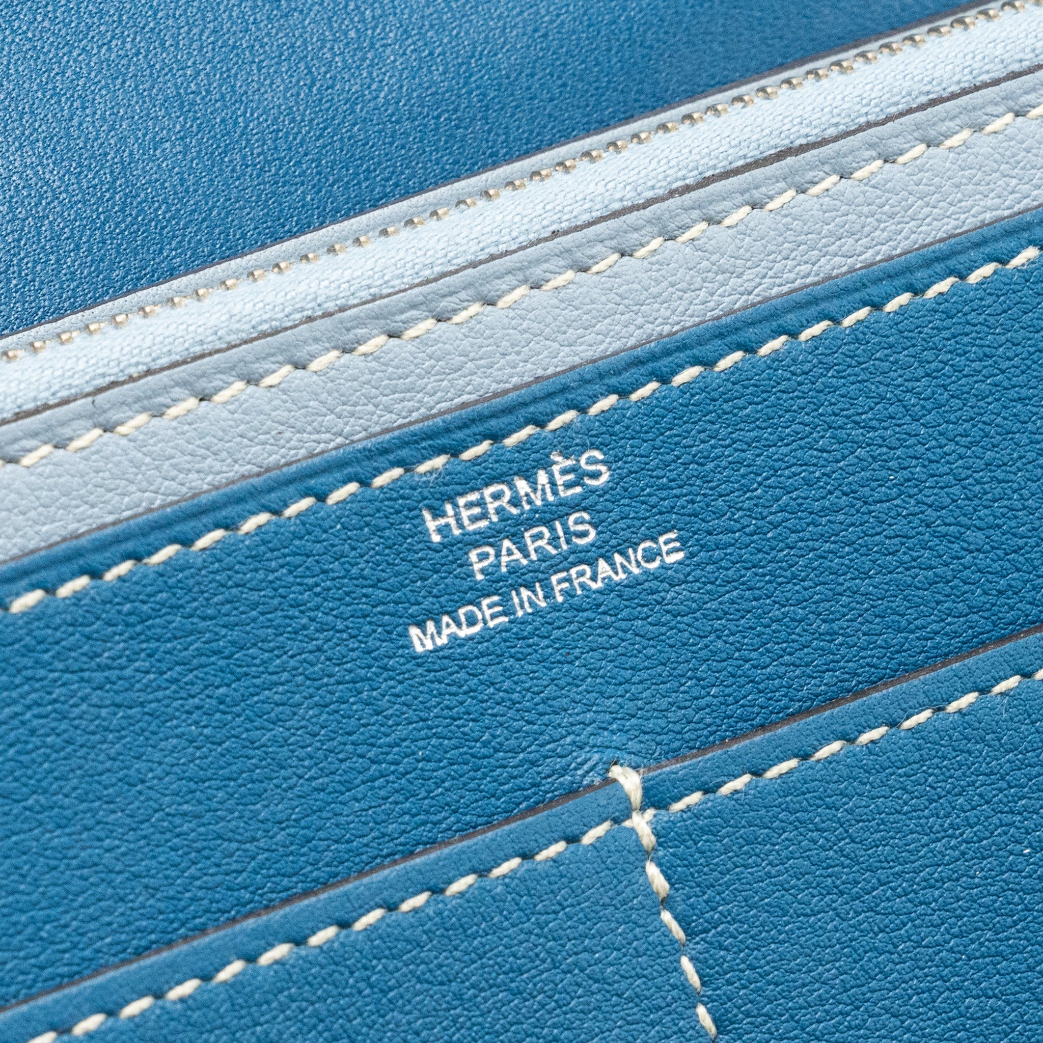 HERMES DOGON COMPACT WALLET SWIFT BLUE SHW