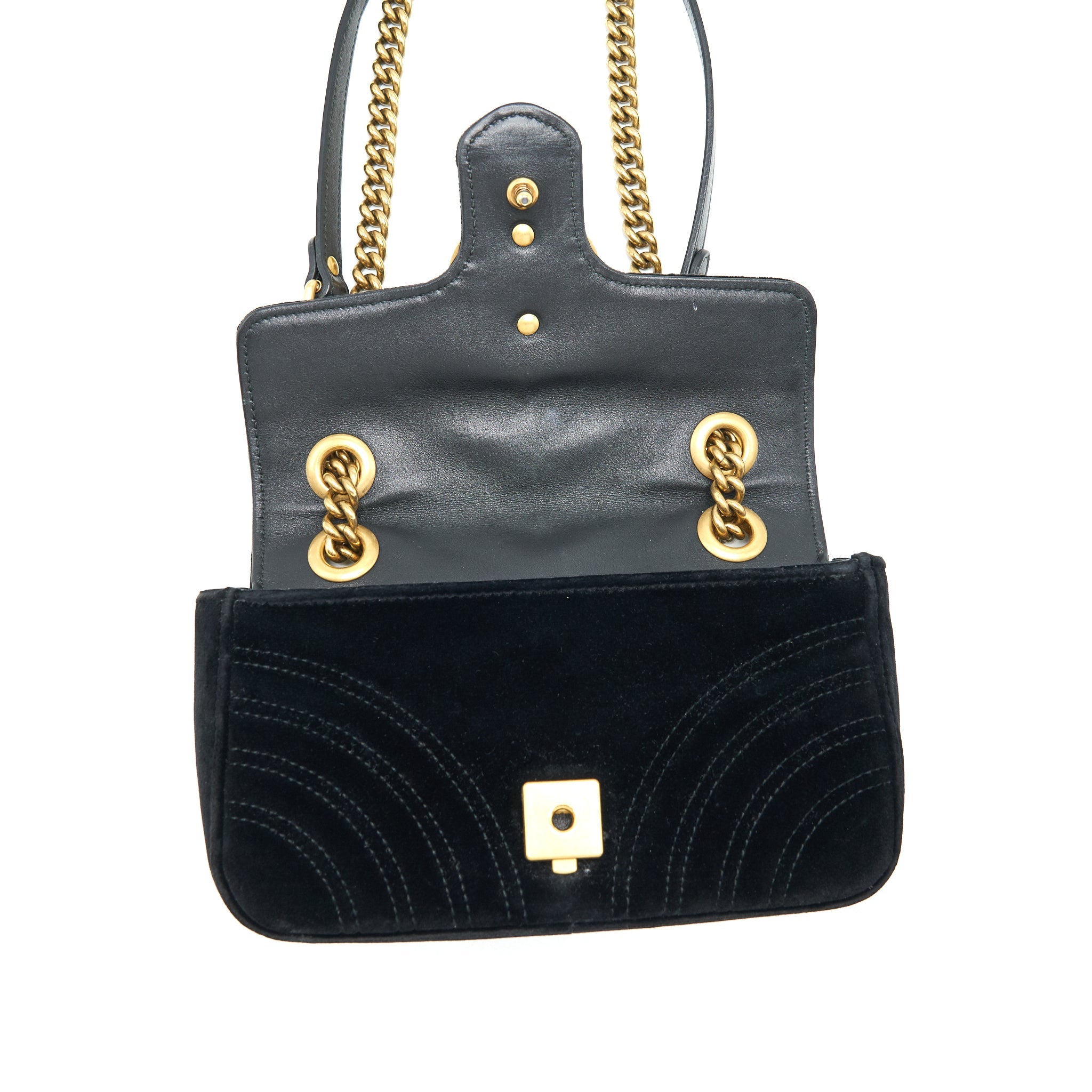 GUCCI MINI MARMONT VELVET BLACK GHW