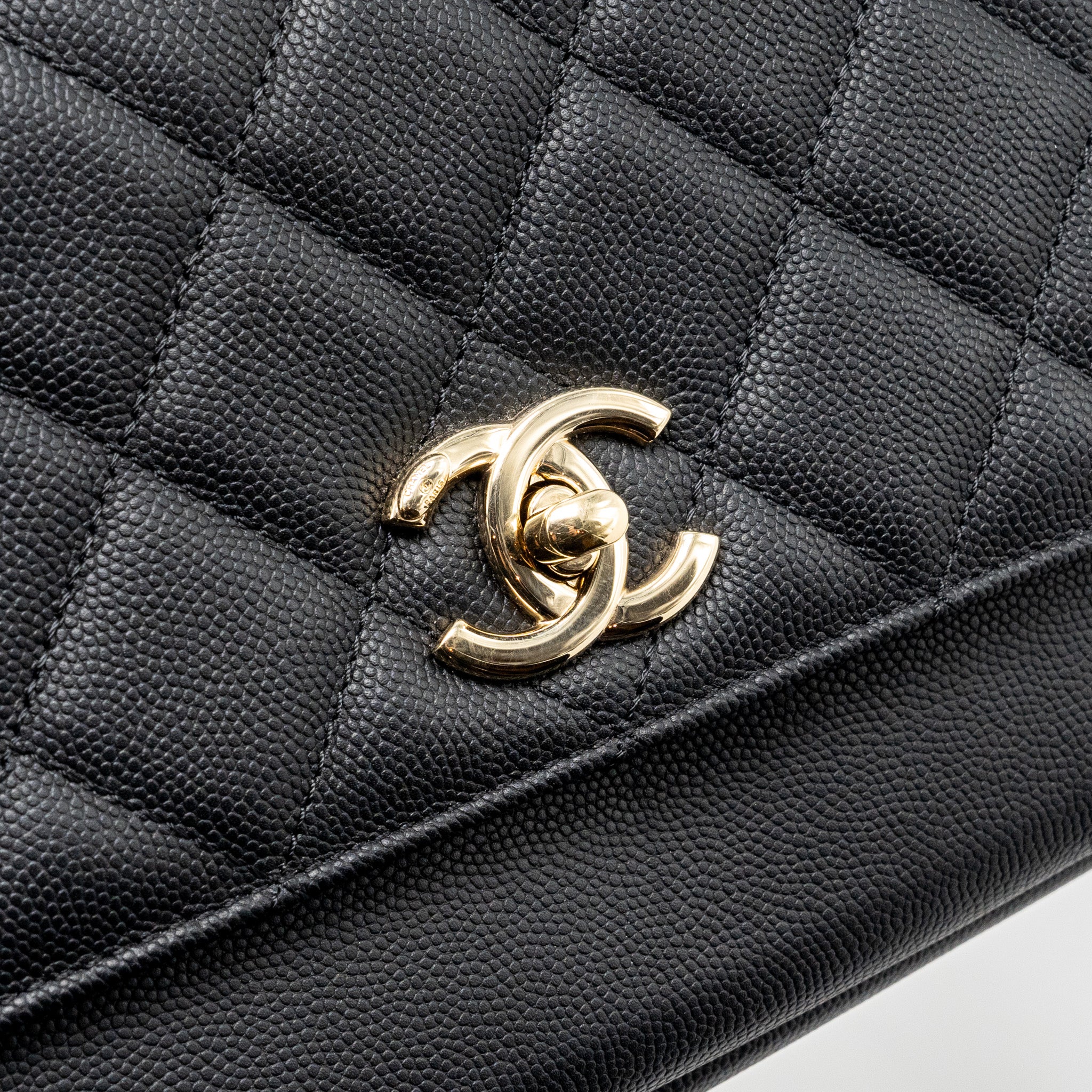 CHANEL MEDIUM BUSINESS AFFINITY CAVIAR BLACK LGHW