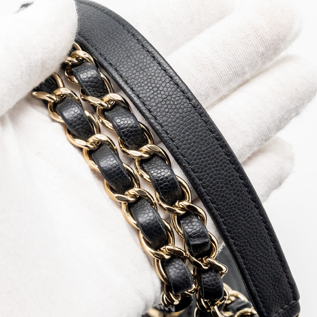 CHANEL MEDIUM BUSINESS AFFINITY CAVIAR BLACK LGHW