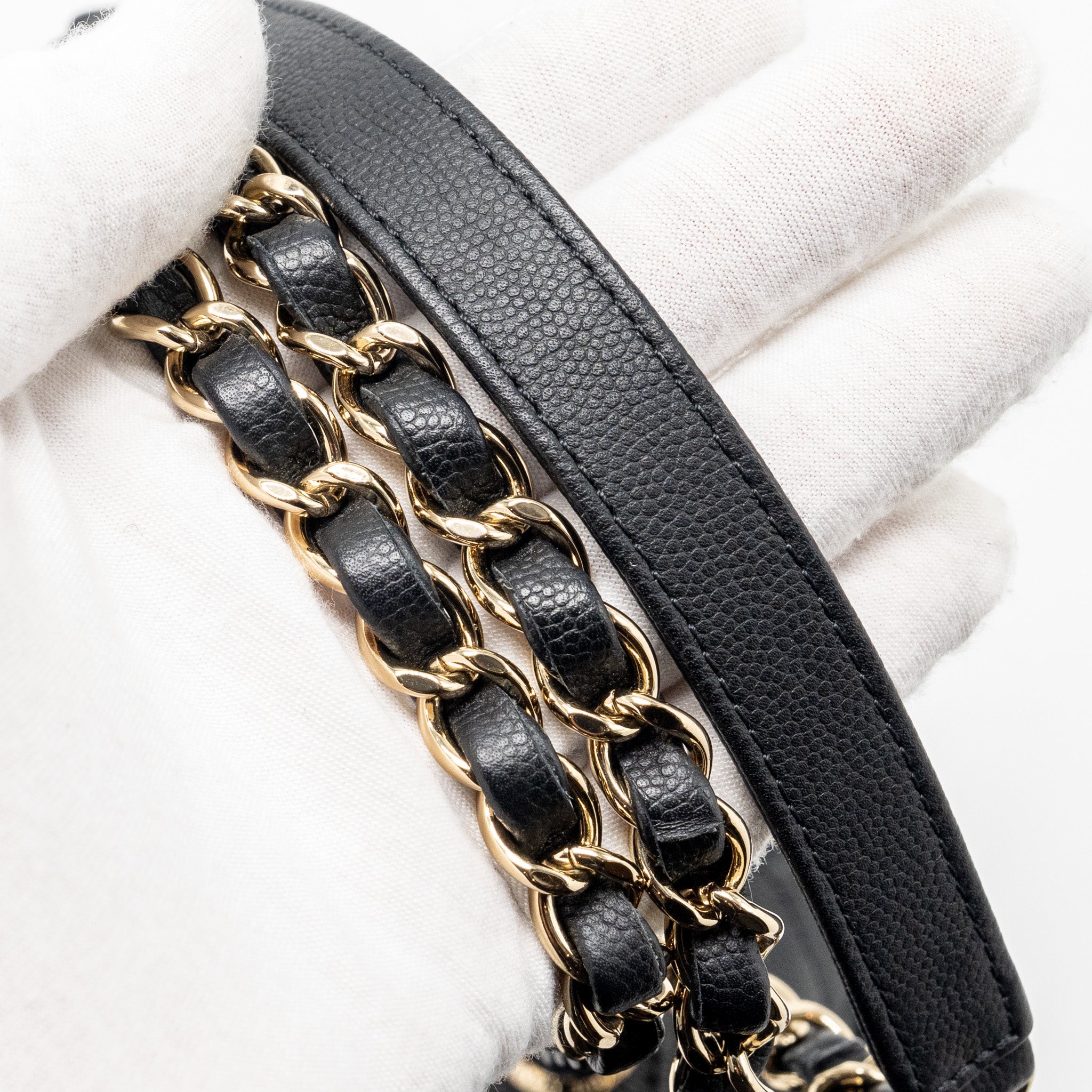CHANEL MEDIUM BUSINESS AFFINITY CAVIAR BLACK LGHW