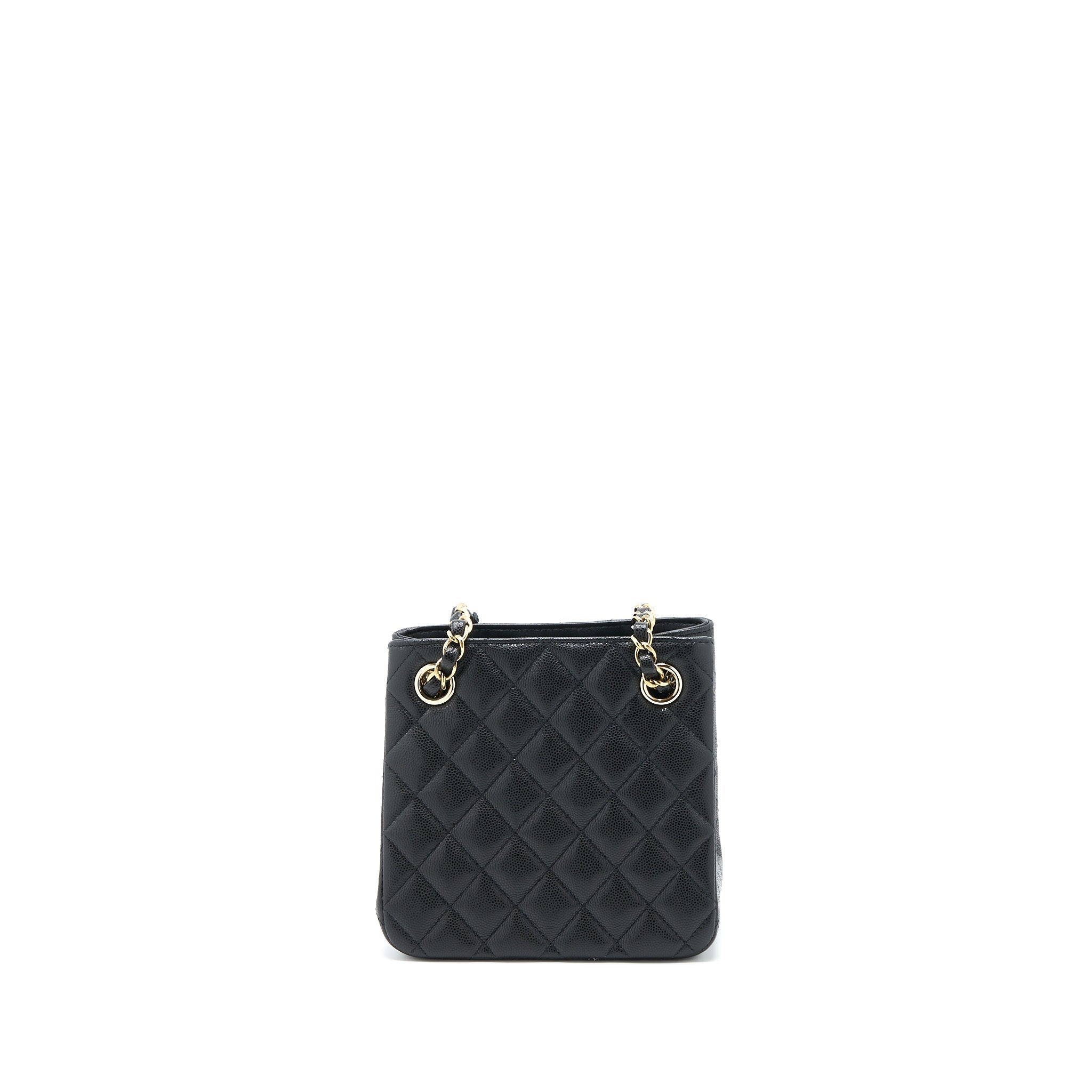 CHANEL 23C MINI BUCKET BAG CAVIAR BLACK LGHW (MICROCHIP)