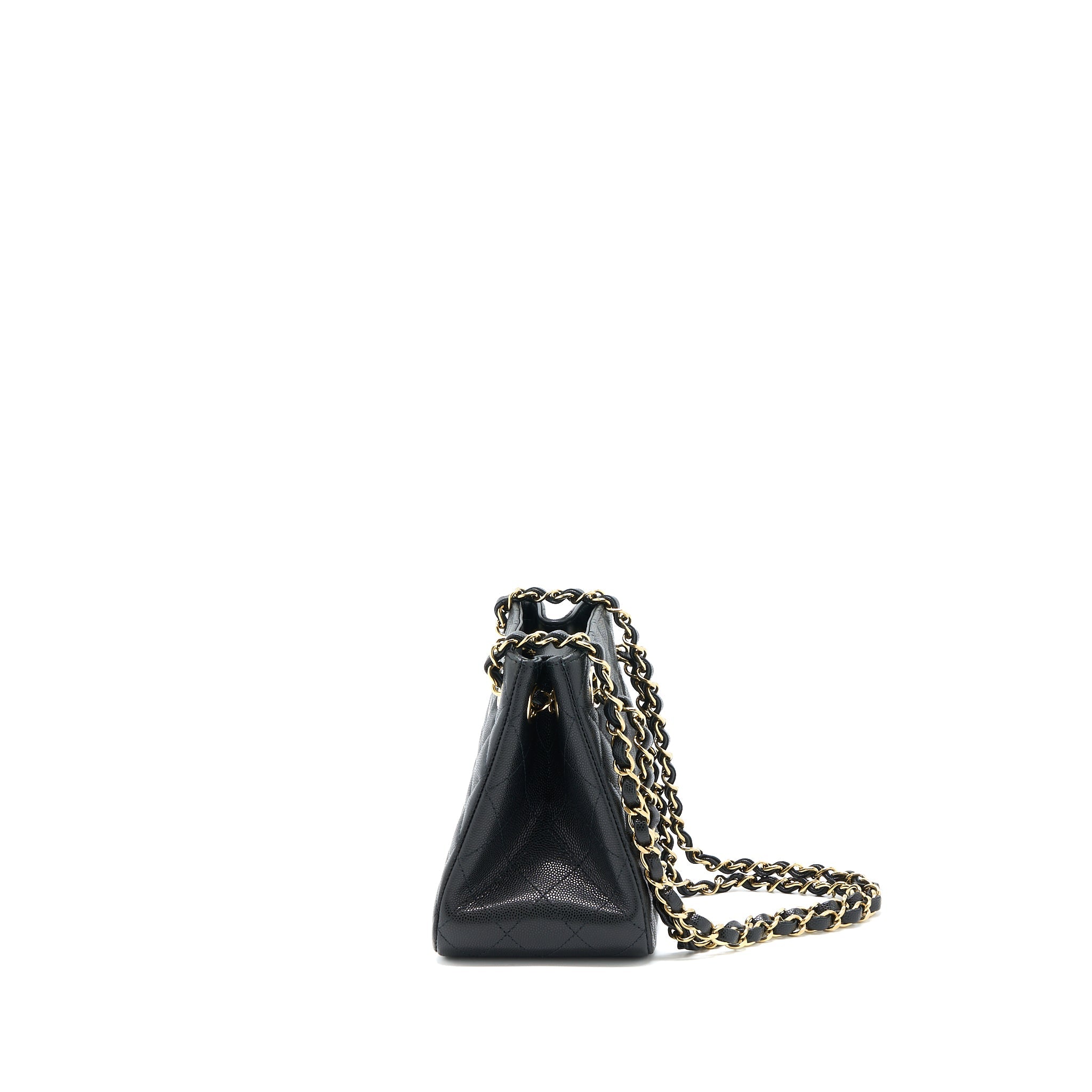 CHANEL 23C MINI BUCKET BAG CAVIAR BLACK LGHW (MICROCHIP)