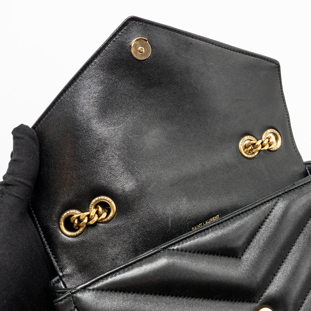 SAINT LAURENT/YSL SMALL LOULOU BAG LAMBSKIN BLACK GHW