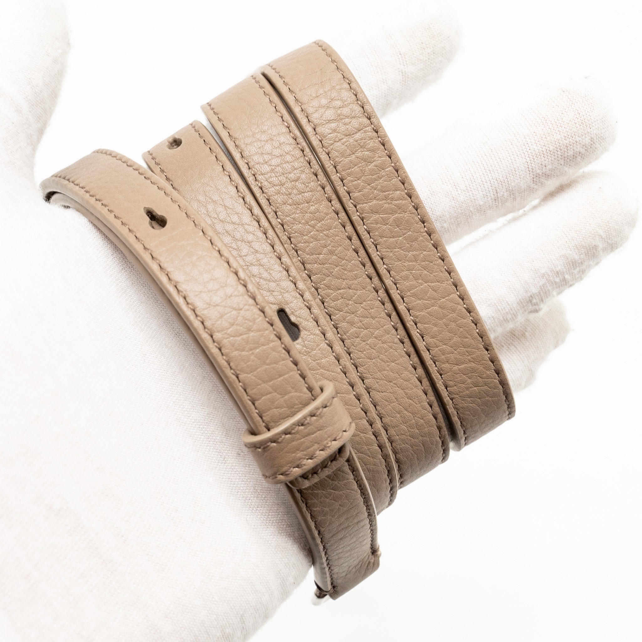 LORO PIANA EXTRA POCKET L19 GRAINED CALFSKIN WARM MASTIC SHW