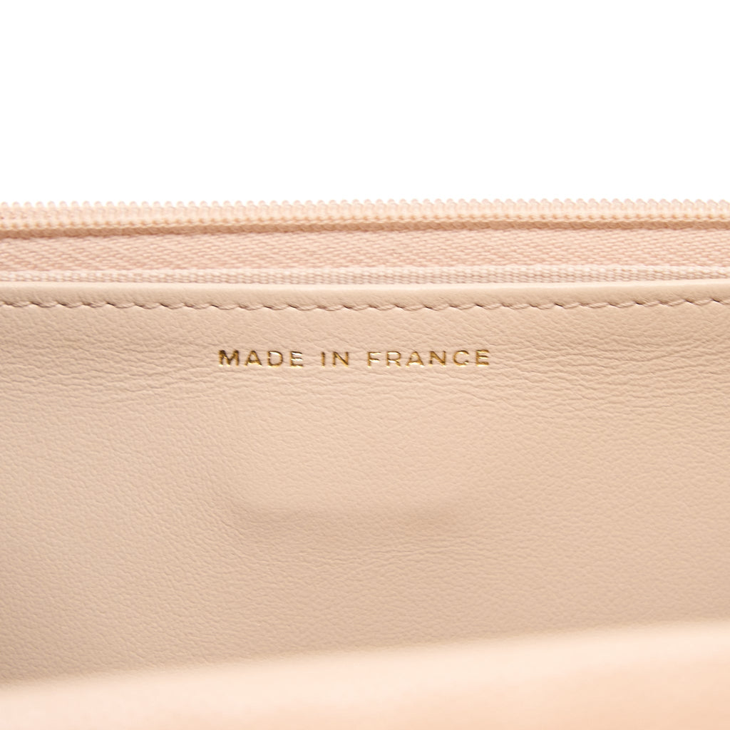 CHANEL CLASSIC WALLET ON CHAIN CAVIAR LIGHT PINK LGHW (MICROCHIP)