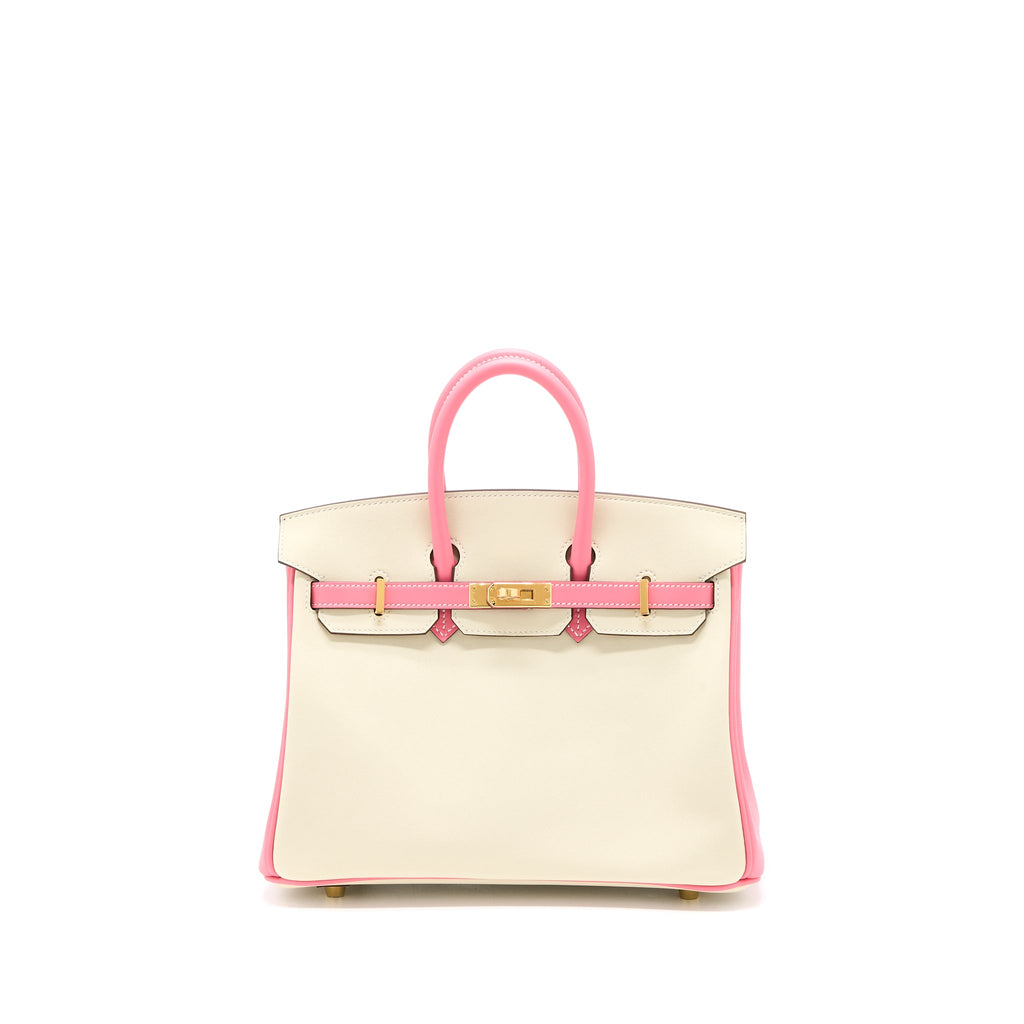 HERMES BIRKIN 25 SPECIAL ORDER SWIFT CRAIE/ ROSE AZALEE GHW