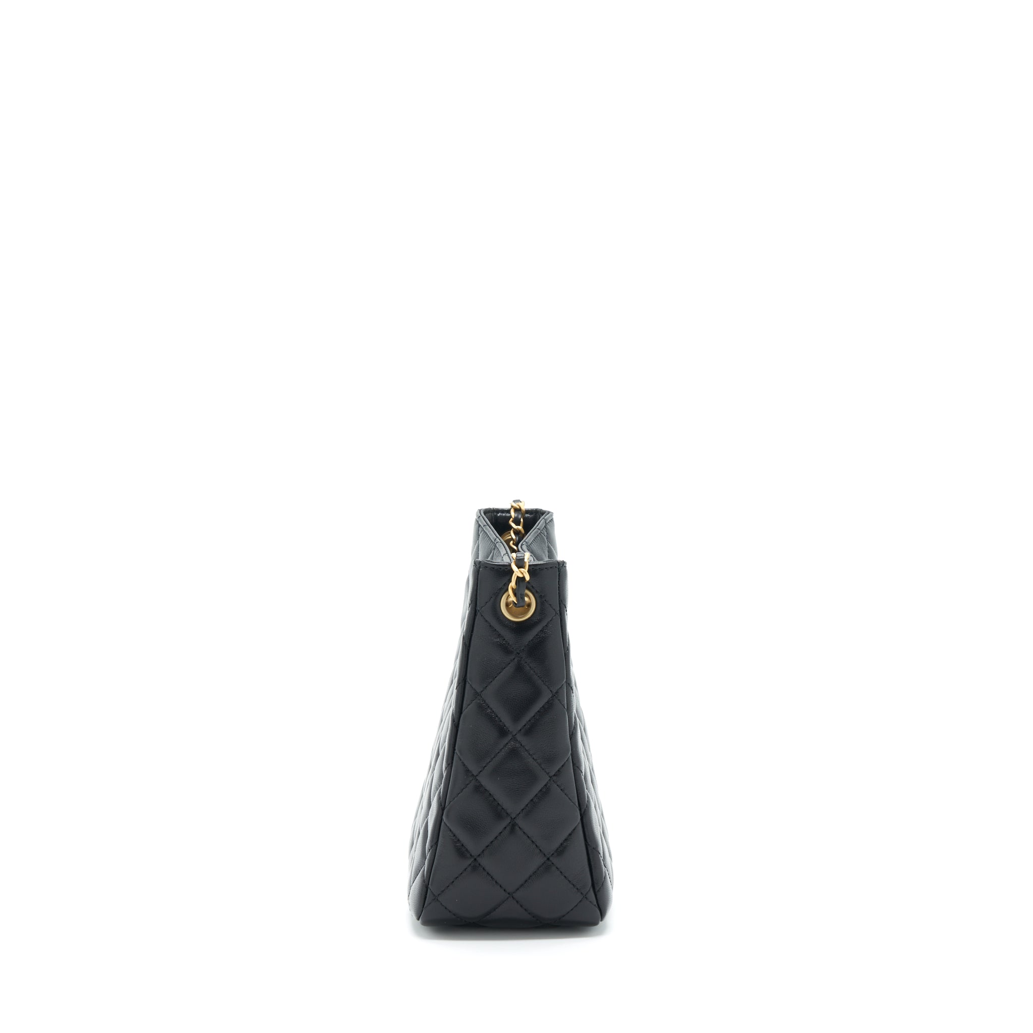 CHANEL 22S PEARL CRUSH HOBO BAG LAMBSKIN BLACK GHW (MICROCHIP)