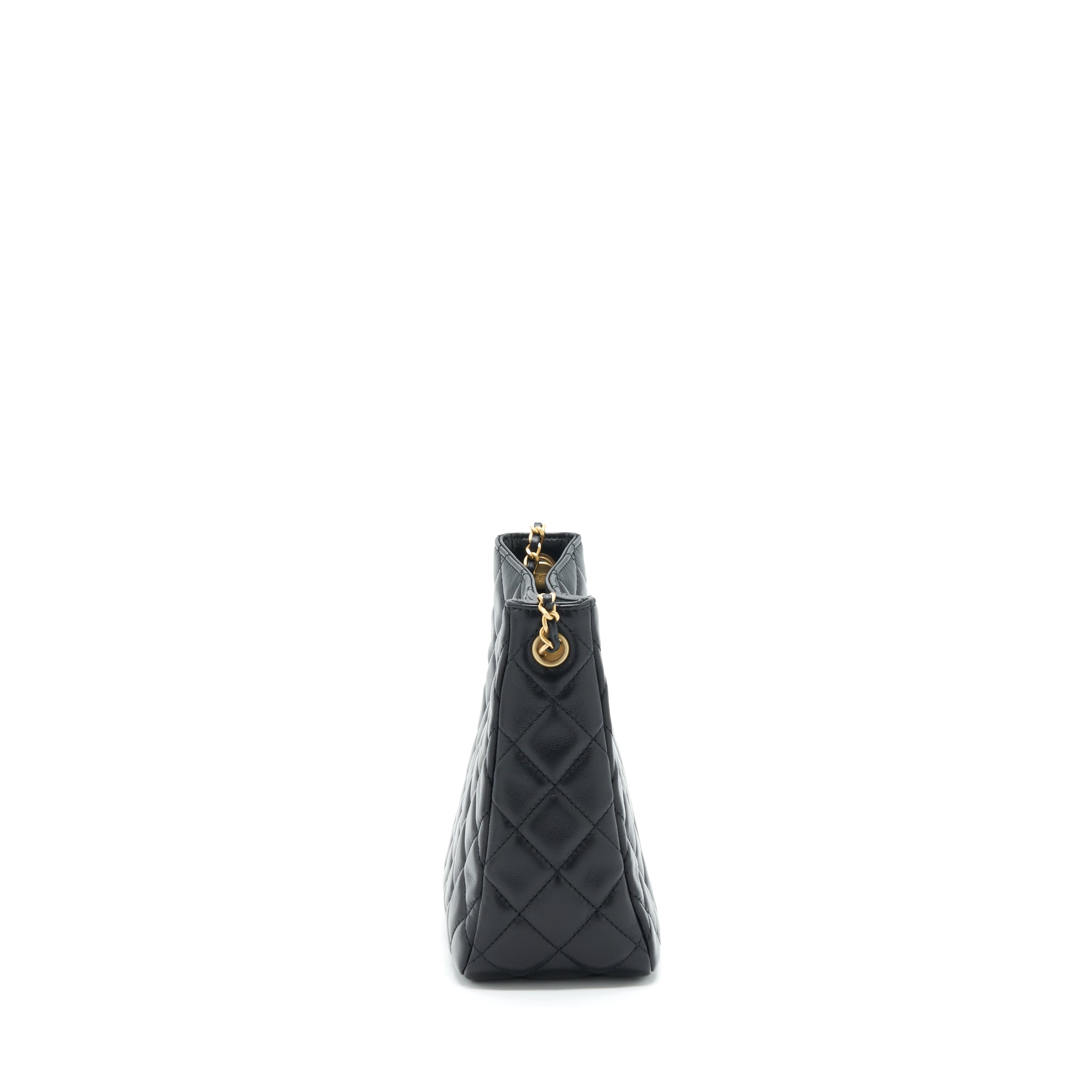 CHANEL 22S PEARL CRUSH HOBO BAG LAMBSKIN BLACK GHW (MICROCHIP)