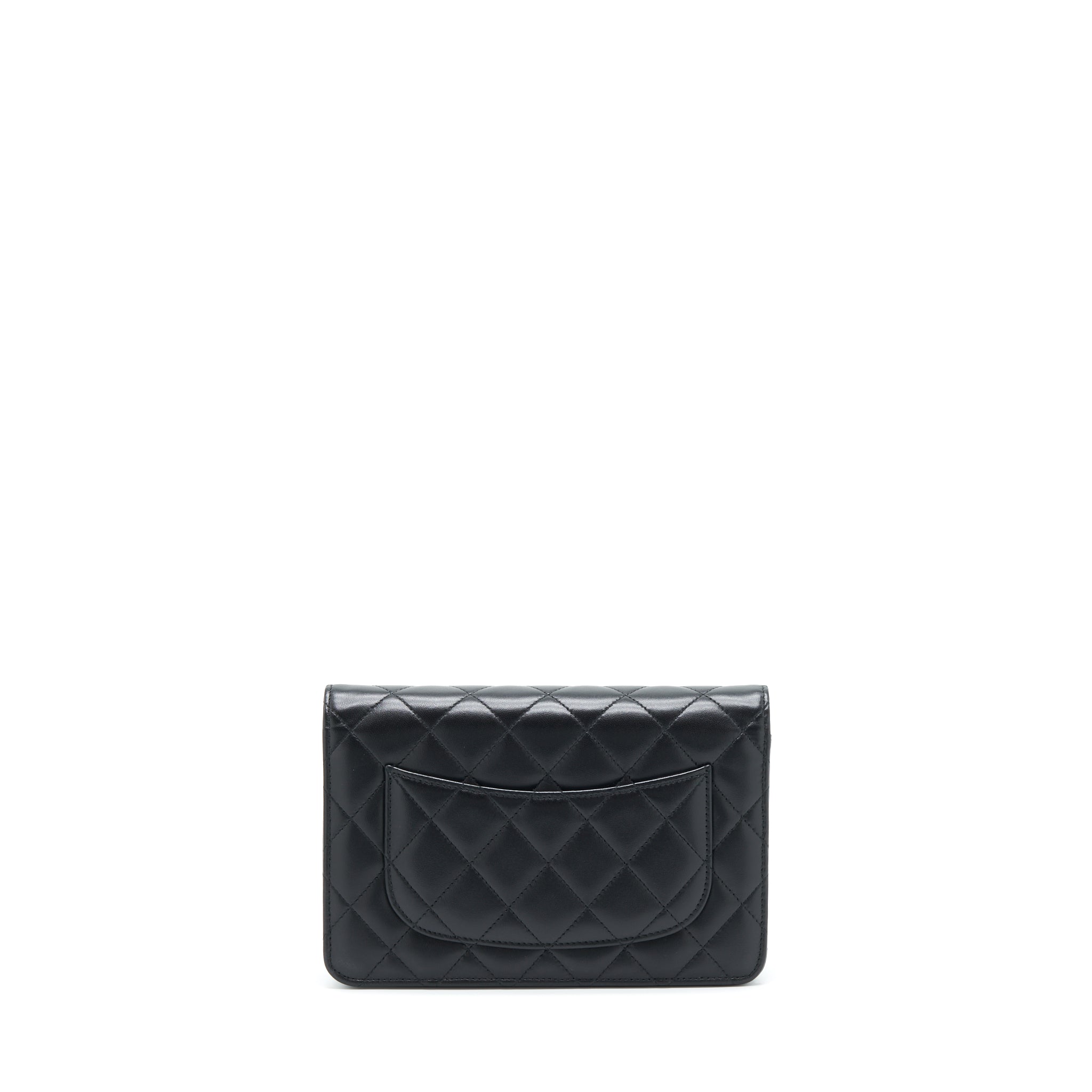 CHANEL CLASSIC WALLET ON CHAIN LAMBSKIN BLACK SHW