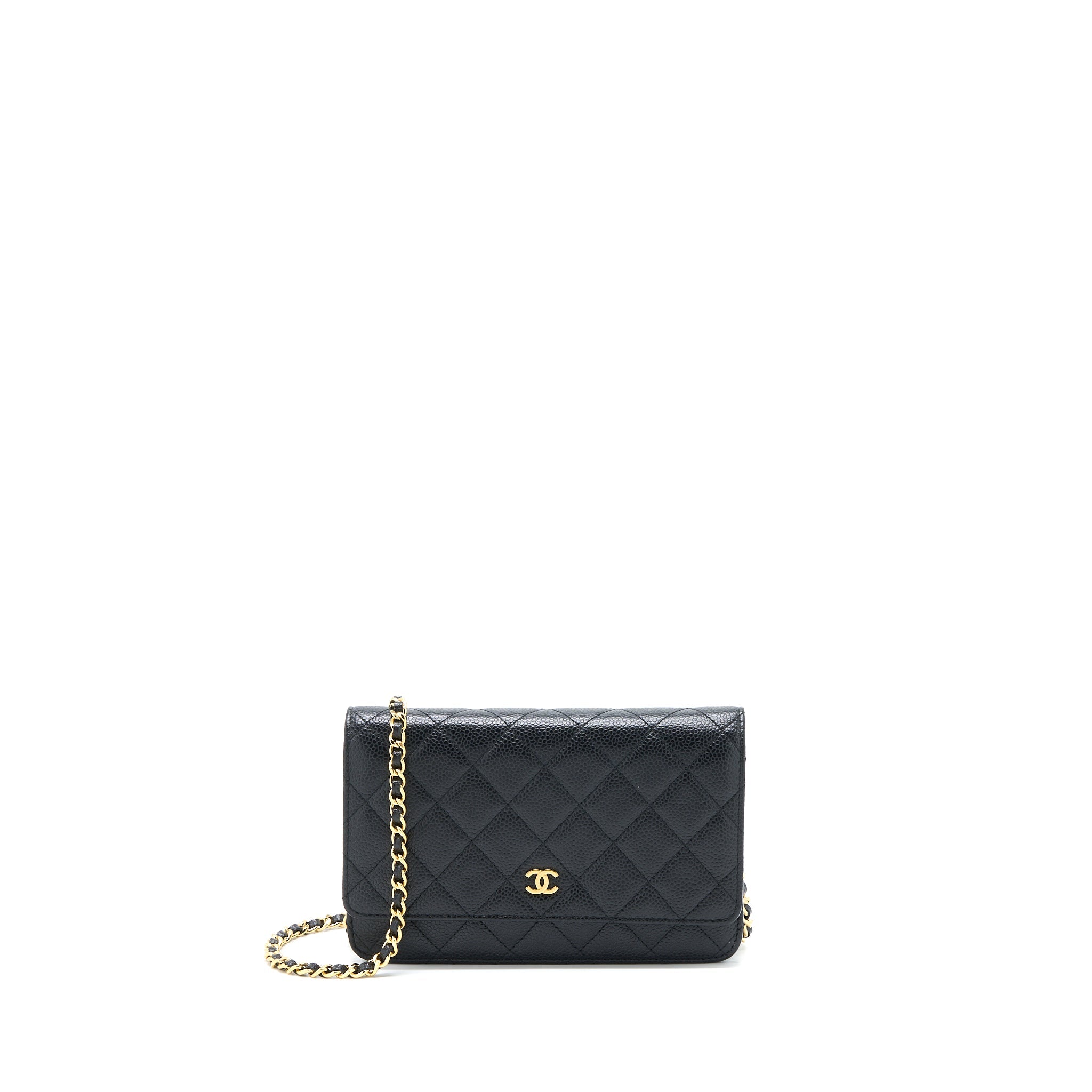 CHANEL CLASSIC WALLET ON CHAIN CAVIAR BLACK GHW