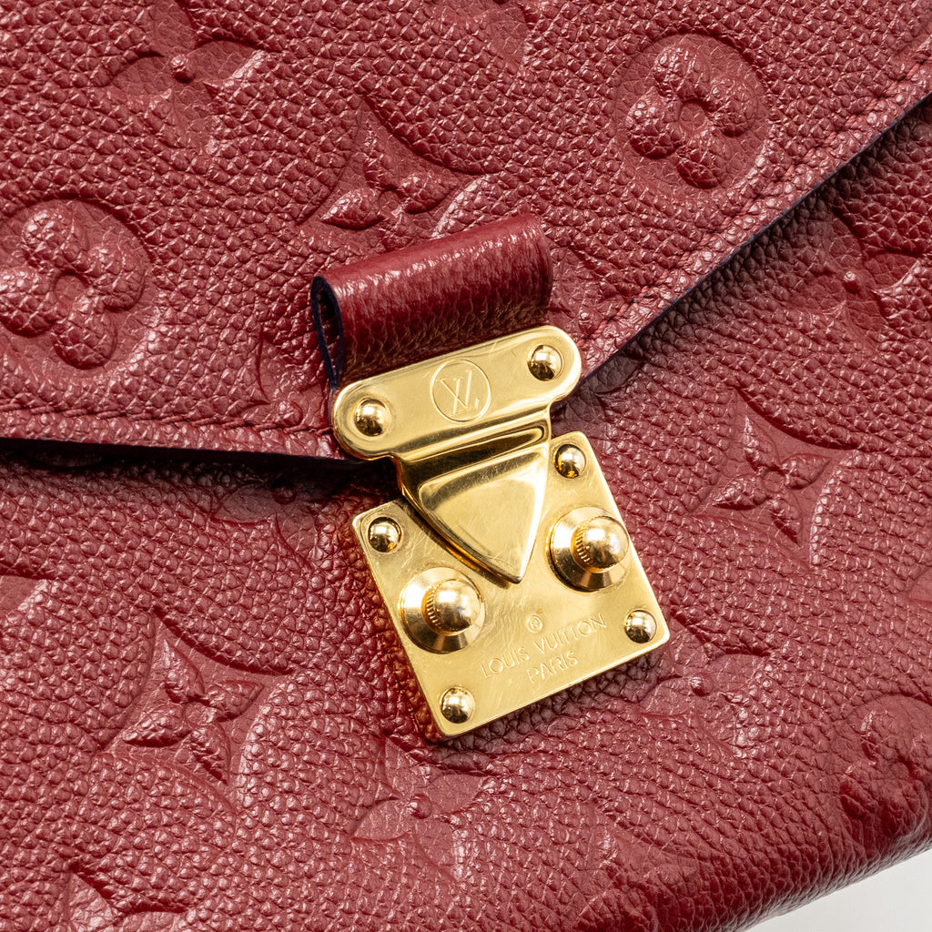 LOUIS VUITTON POCHETTE MÉTIS MONOGRAM EMPREINTE DARK RED GHW
