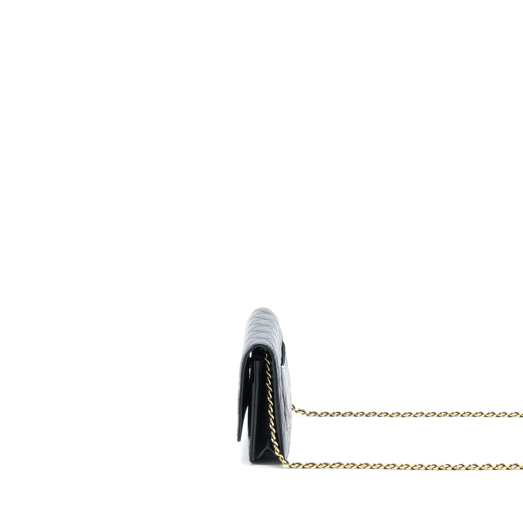 CHANEL CLASSIC WALLET ON CHAIN CAVIAR BLACK GHW