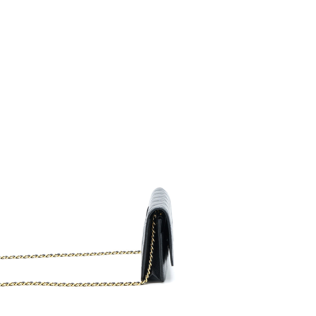 CHANEL CLASSIC WALLET ON CHAIN CAVIAR BLACK GHW