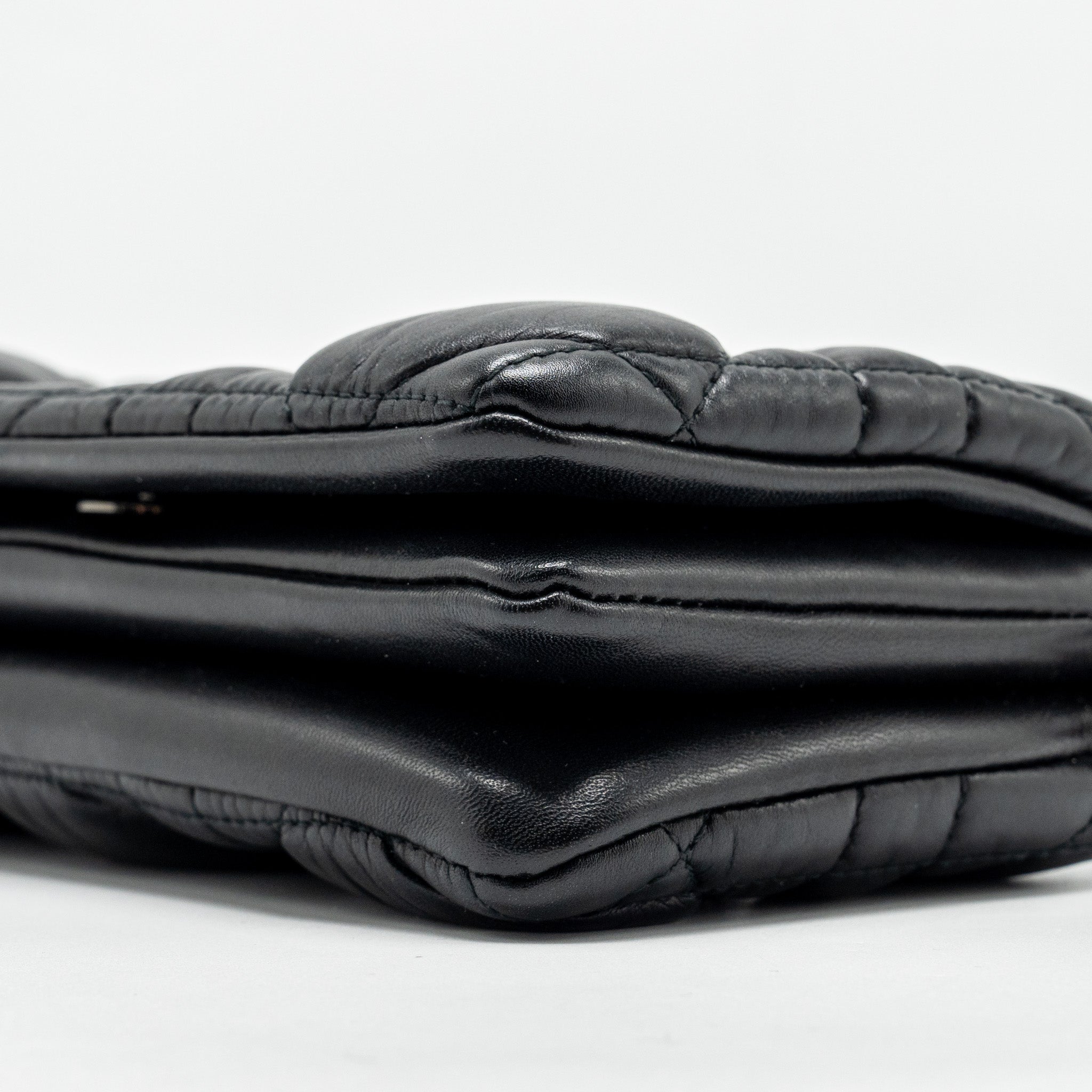 DIOR MINI CARO FLAP BAG CALFSKIN BLACK WITH BLACK HARDWARE
