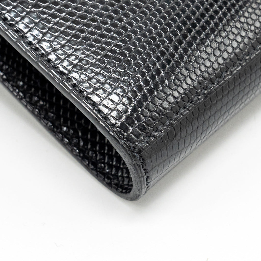 HERMES KELLY TO GO LIZARD NILOTICUS LISSE BLACK GHW