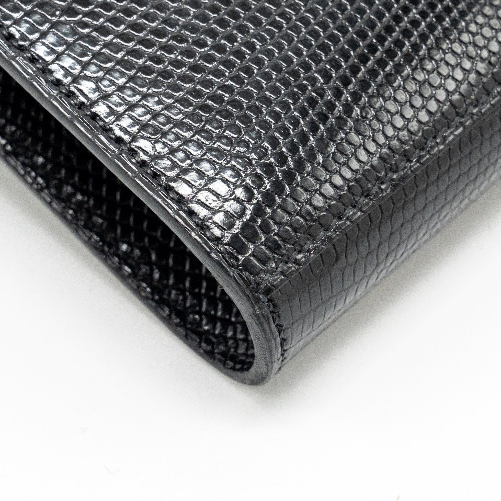 HERMES KELLY TO GO LIZARD NILOTICUS LISSE BLACK GHW
