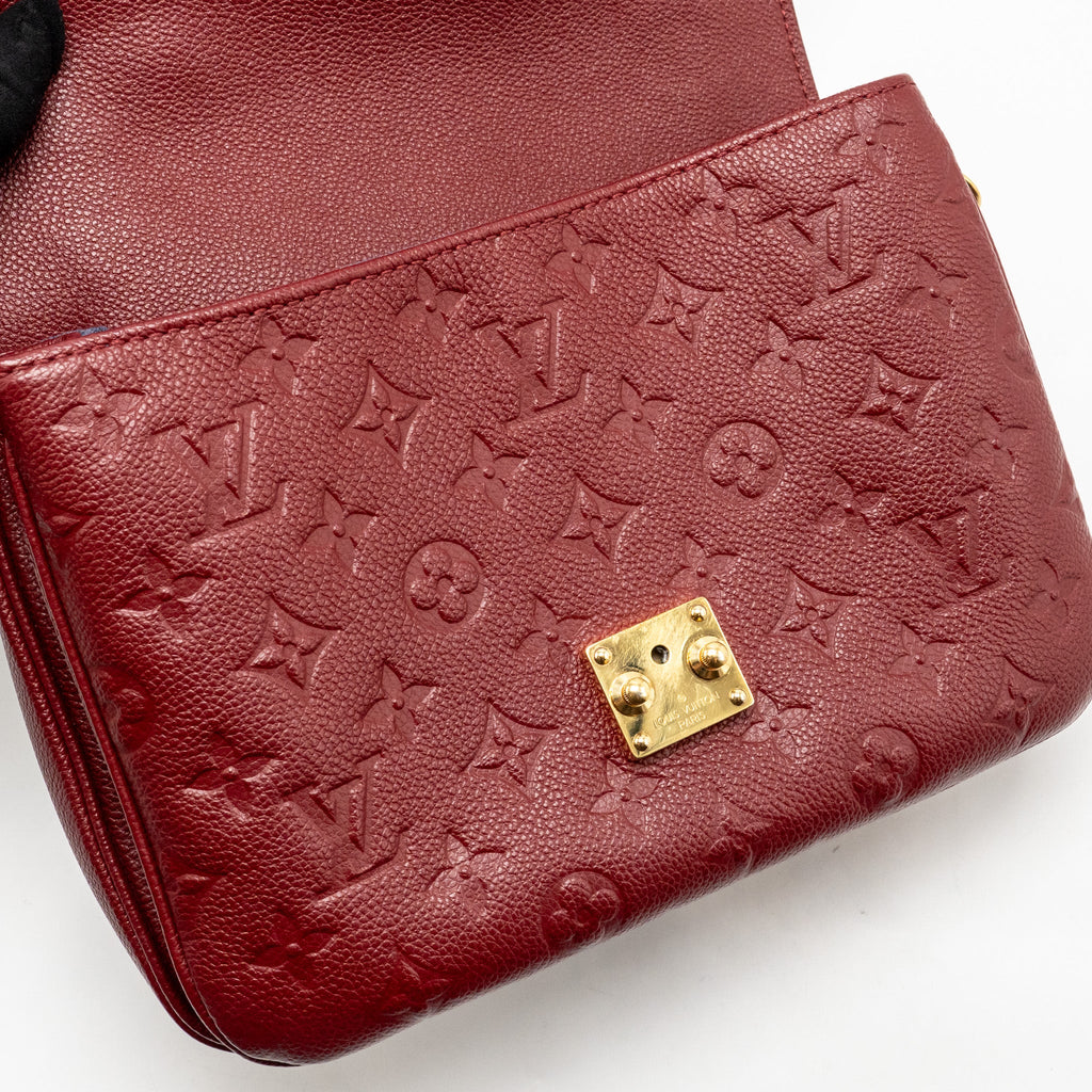 LOUIS VUITTON POCHETTE MÉTIS MONOGRAM EMPREINTE DARK RED GHW