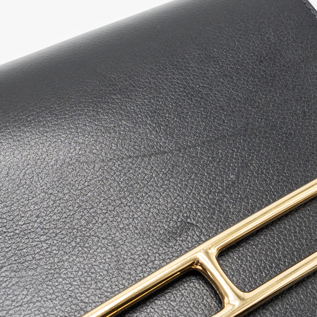 HERMES MINI ROULIS EVERGRAINE BLACK LGHW