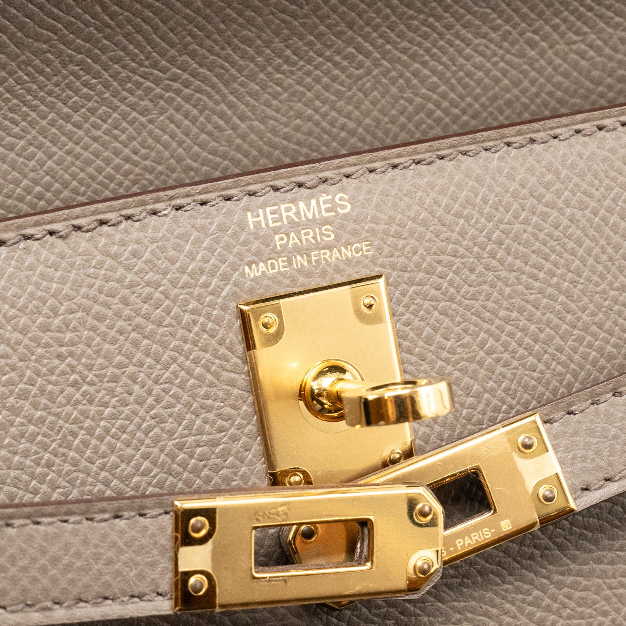 HERMES KELLY 25 EPSOM 8F GRIS ETAIN GHW