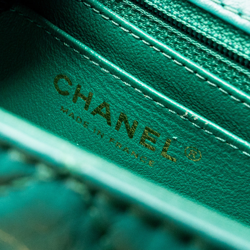 CHANEL MINI 2.55 REISSUE FLAP BAG CALFSKIN GREEN GHW