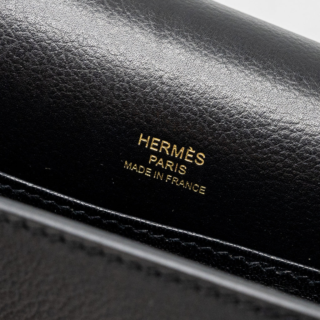 HERMES MINI ROULIS EVERGRAINE BLACK LGHW