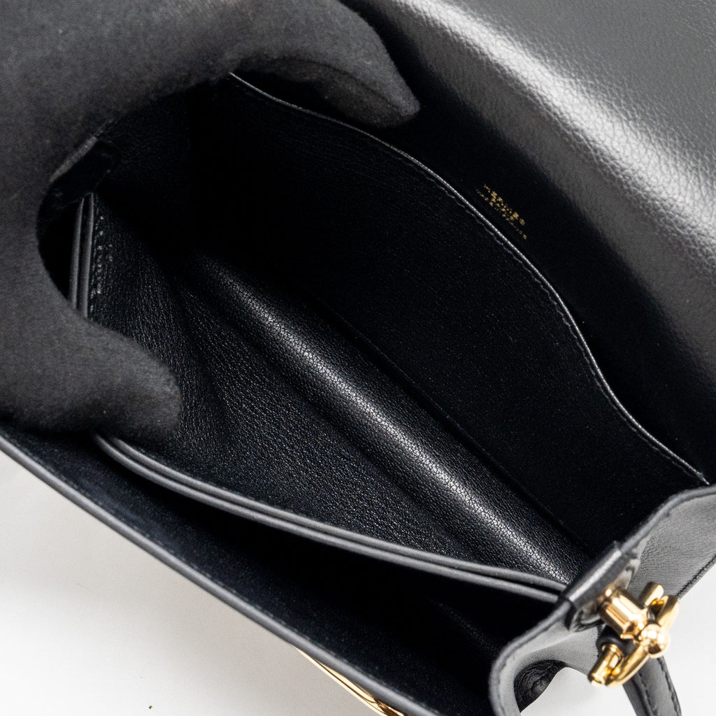 HERMES MINI ROULIS EVERGRAINE BLACK LGHW