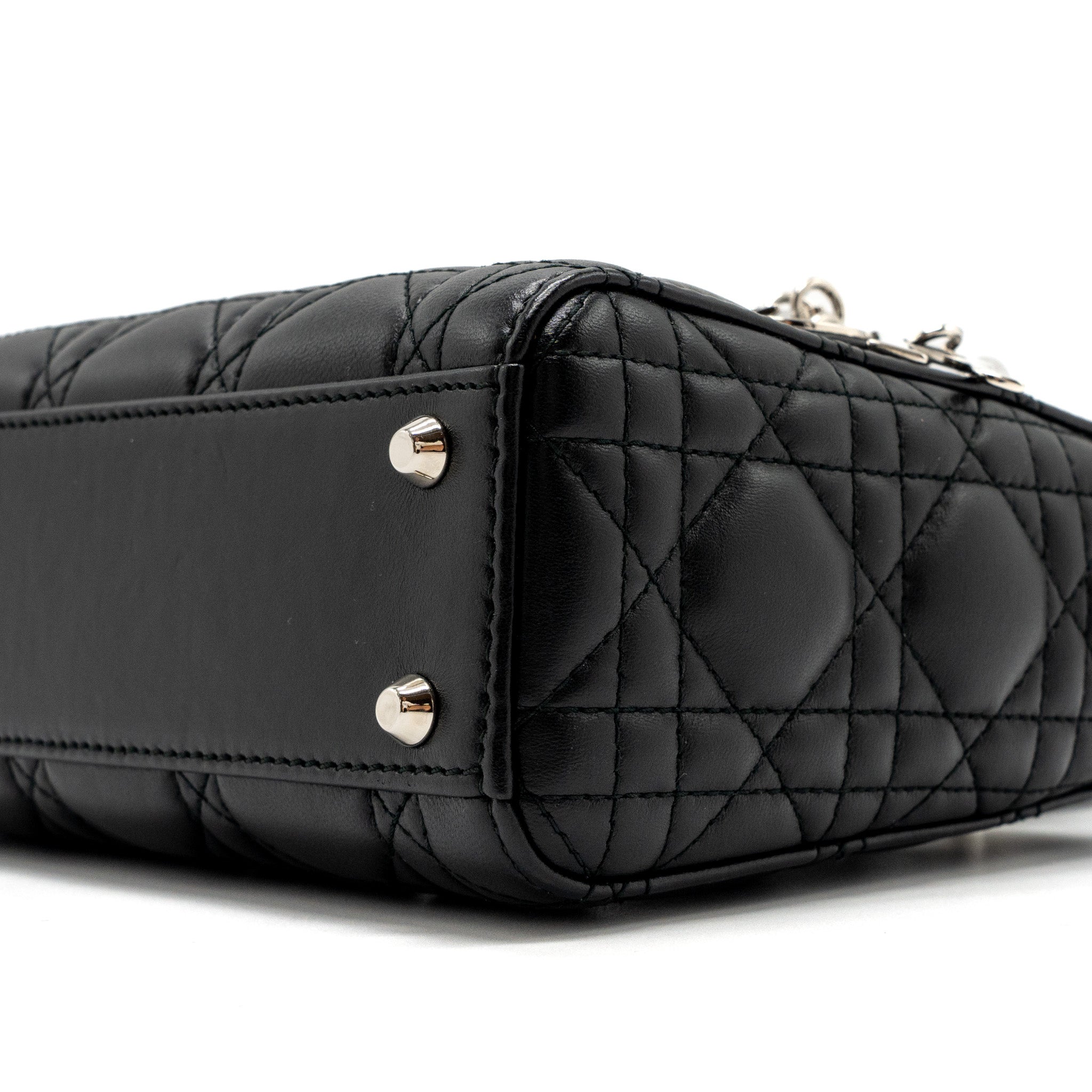 DIOR MINI LADY DIOR LAMBSKIN BLACK SHW