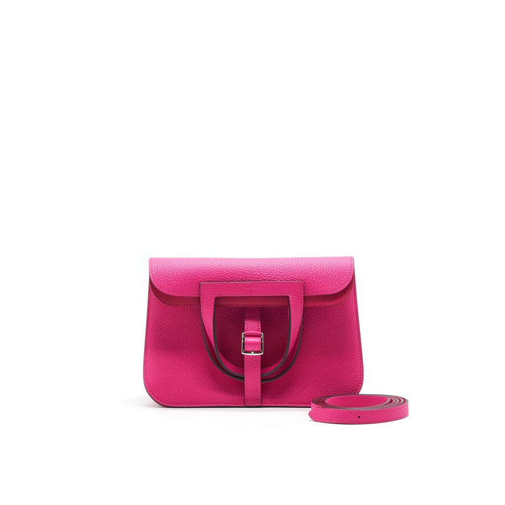 HERMES HALZAN 25 BAG ROSE SHOCKING/ FRAMBOISE