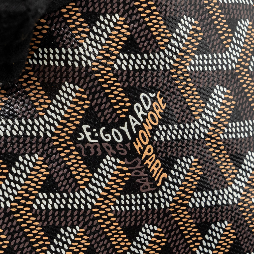 GOYARD ANJOU MINI TOTE BAG GOYARDINE CANVAS/CALFSKIN BLACK SHW