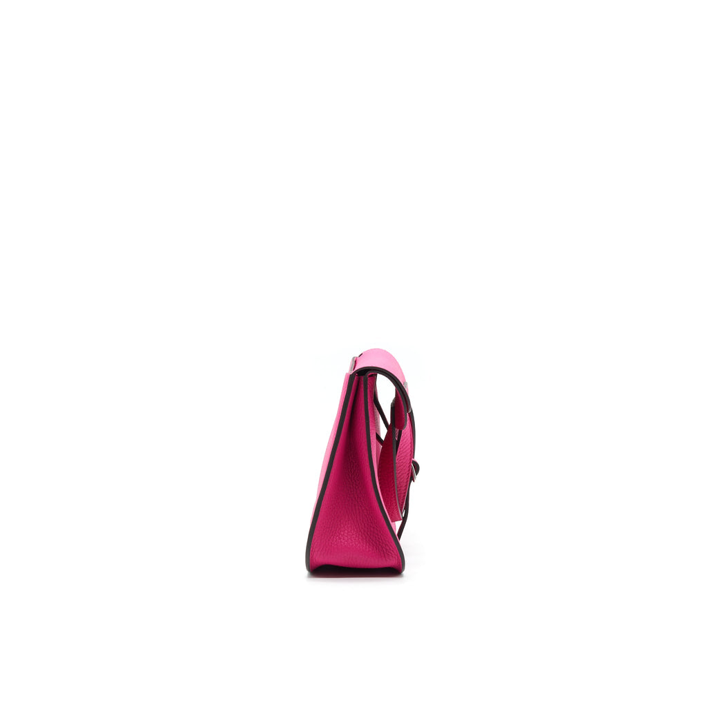HERMES HALZAN 25 BAG ROSE SHOCKING/ FRAMBOISE