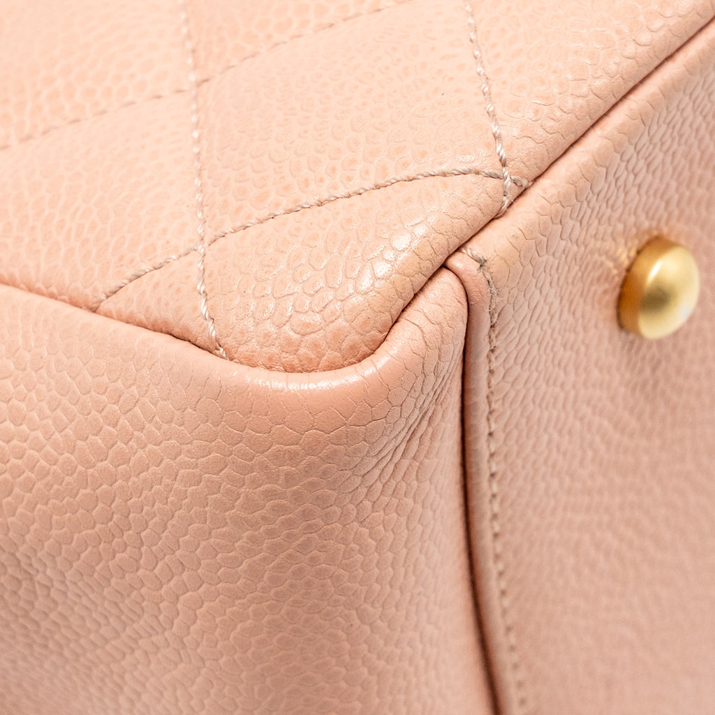 CHANEL PETITE TIMELESS TOTE CHAIN BAG QUILTED CAVIAR PINK GHW