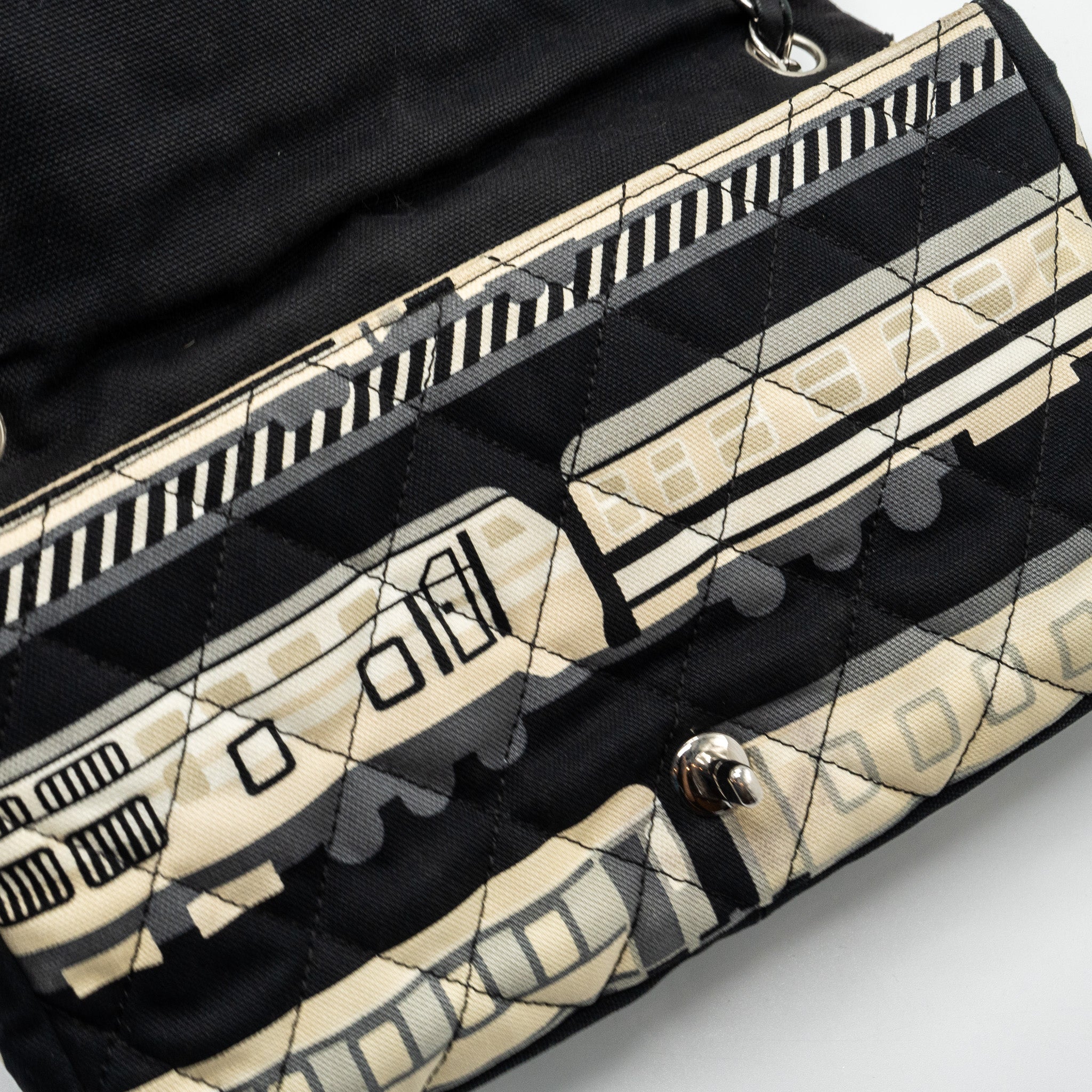 CHANEL CENTRAL STATION / LE TRAIN FLAP BAG FABRIC MULTICOLOUR SHW