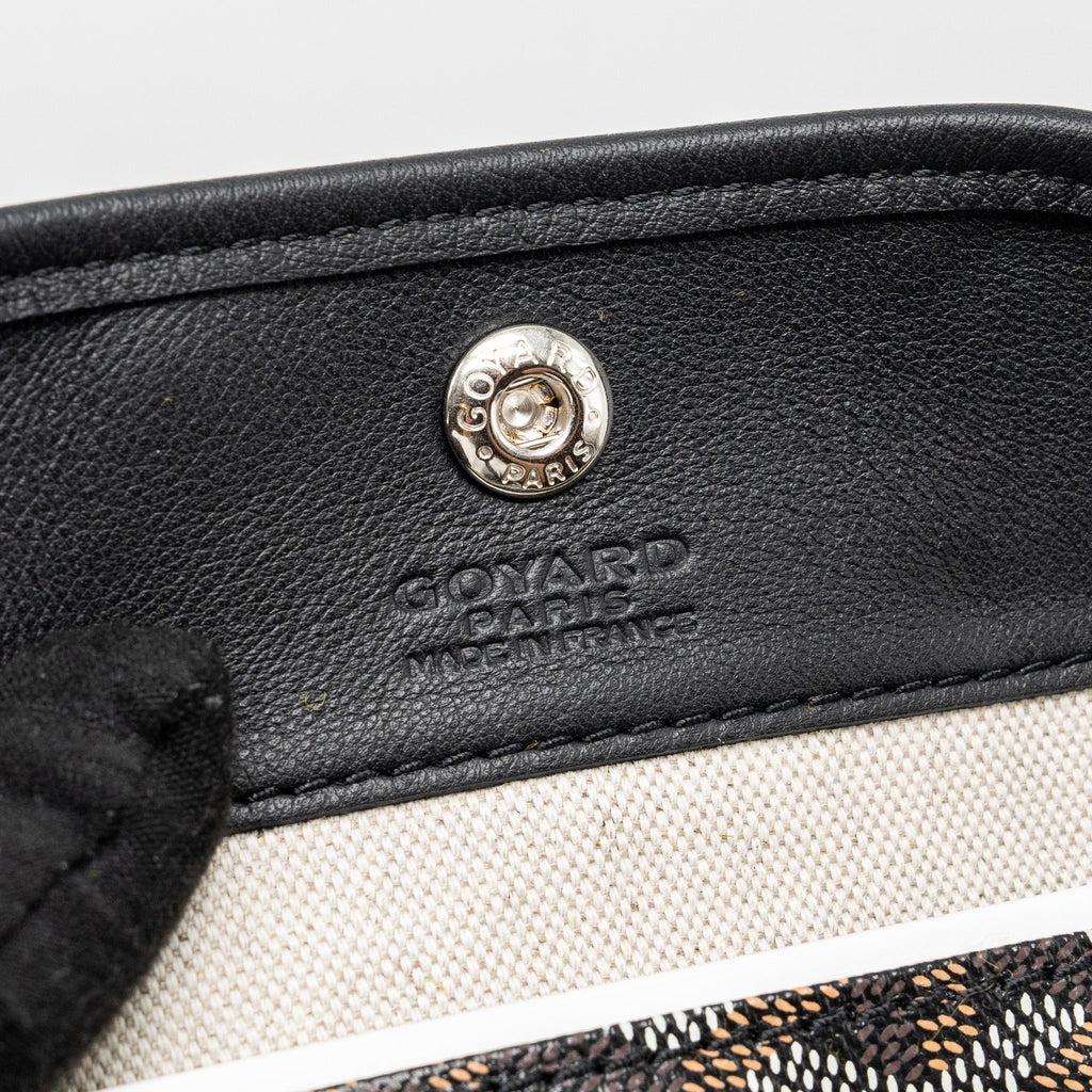 GOYARD ANJOU MINI TOTE BAG GOYARDINE CANVAS/CALFSKIN BLACK SHW