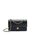 CHANEL MEDIUM CLASSIC DOUBLE FLAP BAG CAVIAR BLACK GHW (MICROCHIP)