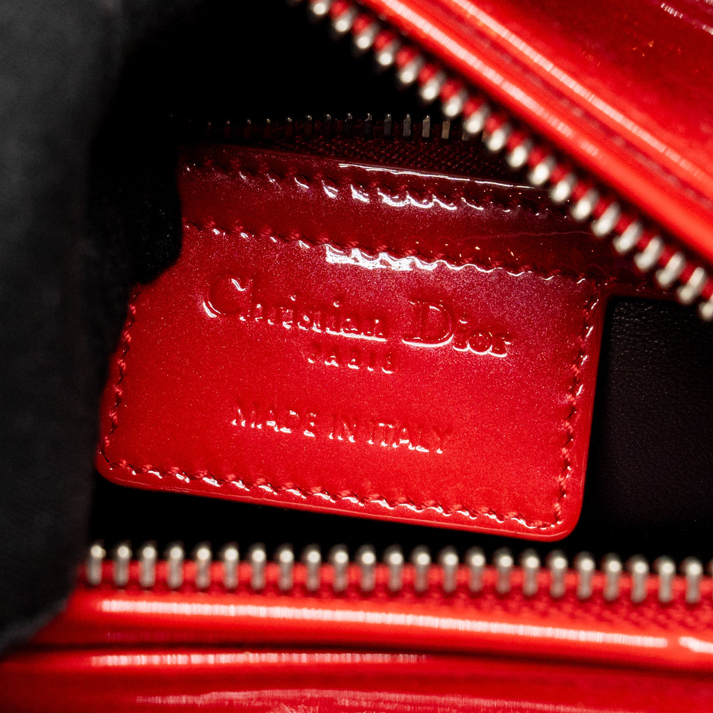 DIOR MEDIUM LADY DIOR PATENT RED SHW