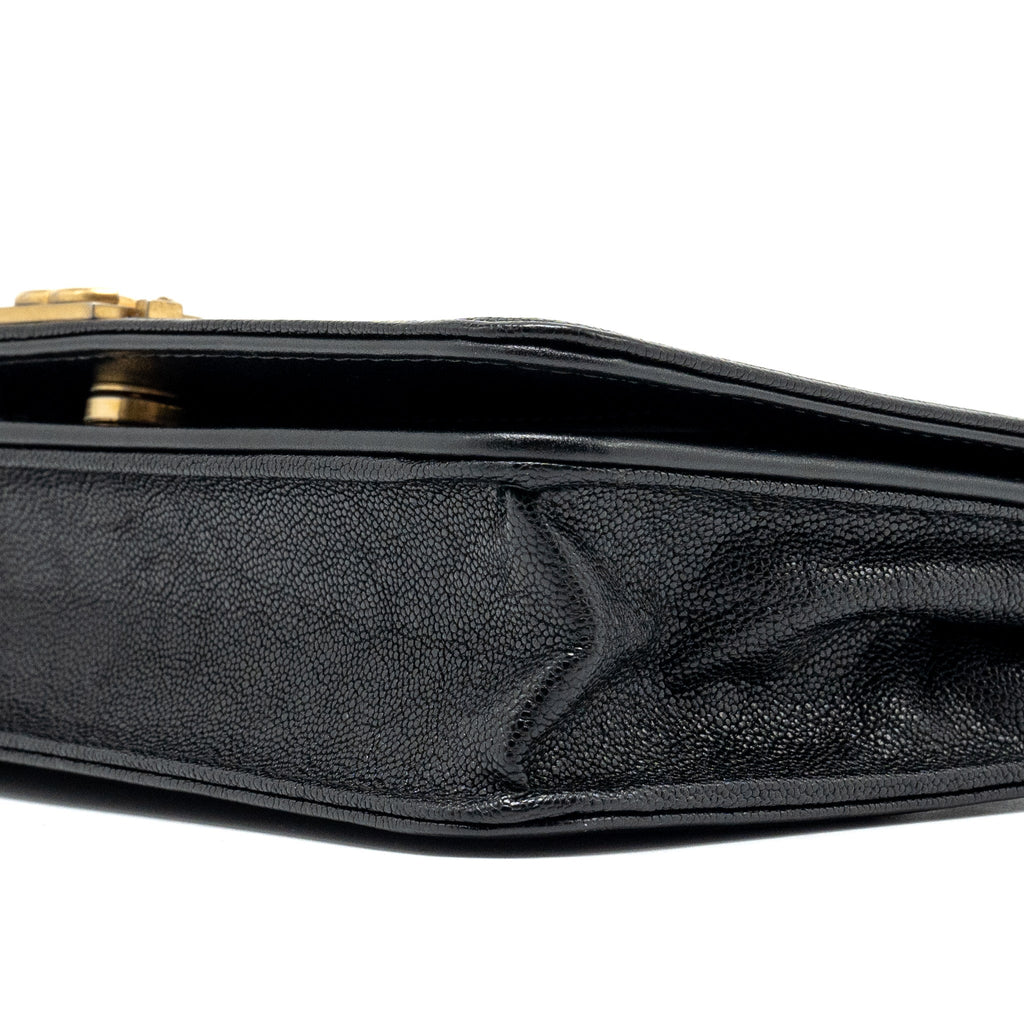 CHANEL BOY WALLET ON CHAIN CAVIAR BLACK GHW
