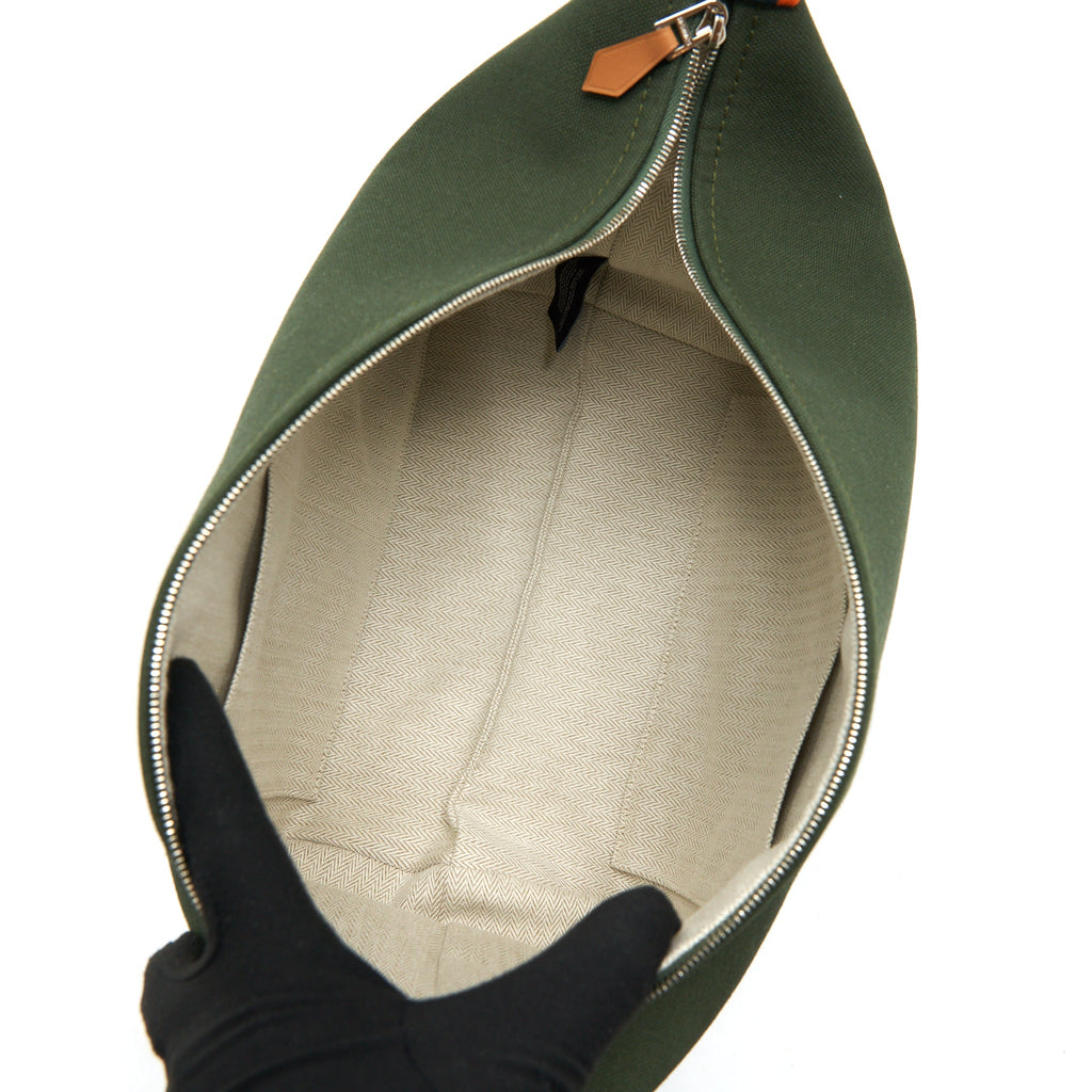 HERMES BRIDE-A-BRAC CASE LARGE MODEL TRAVEL POUCH DARK GREEN