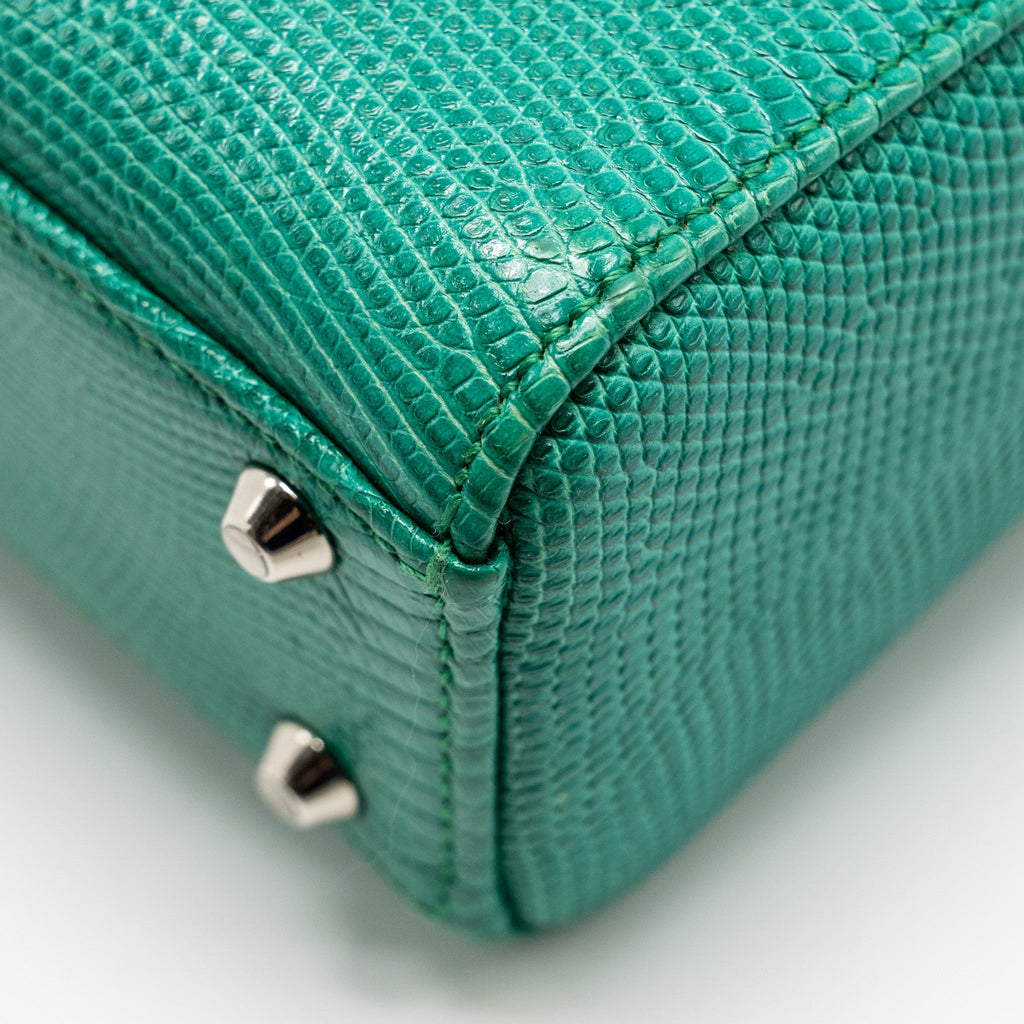 DIOR MINI LADY DIOR LIZARD GREEN CRYSTAL SHW