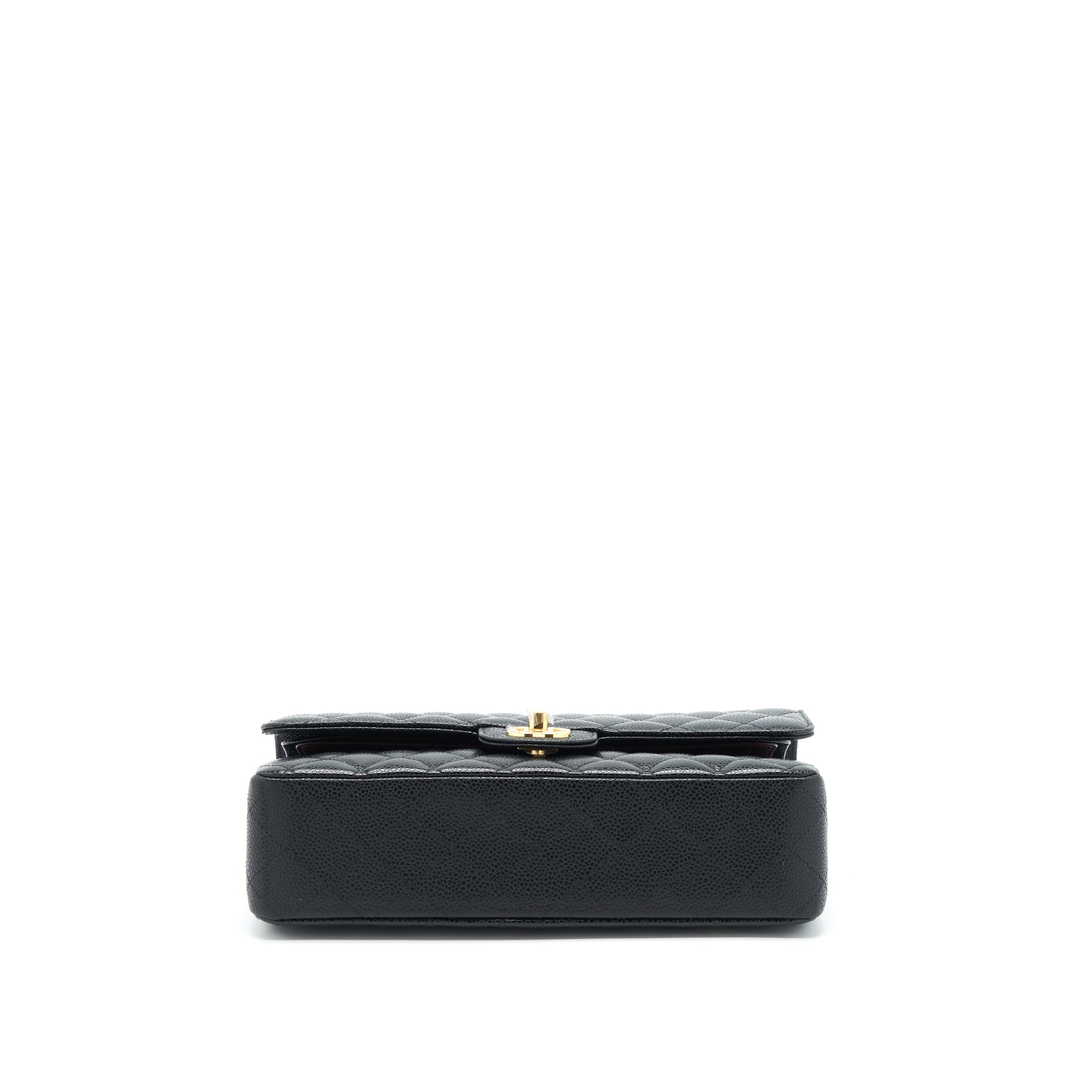 CHANEL MEDIUM CLASSIC DOUBLE FLAP BAG CAVIAR BLACK GHW (MICROCHIP)