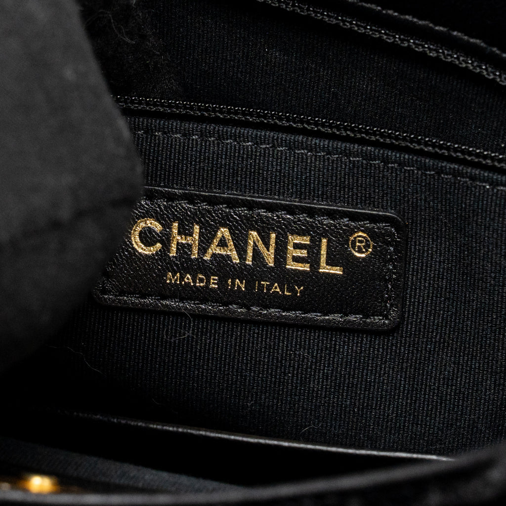 CHANEL 23B HOBO BAG VELVET BLACK GHW (MICROCHIP)