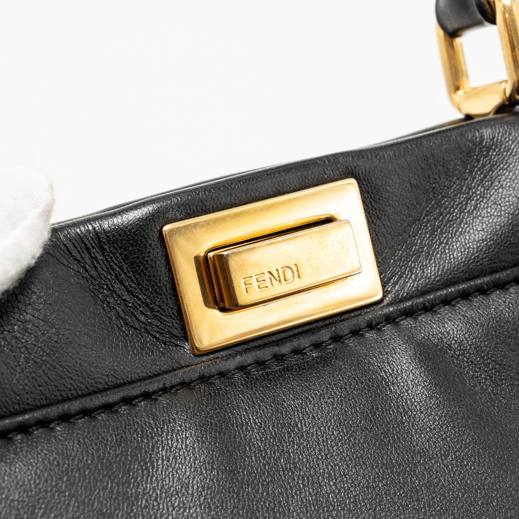FENDI MINI PEEKABOO LAMBSKIN BLACK GHW