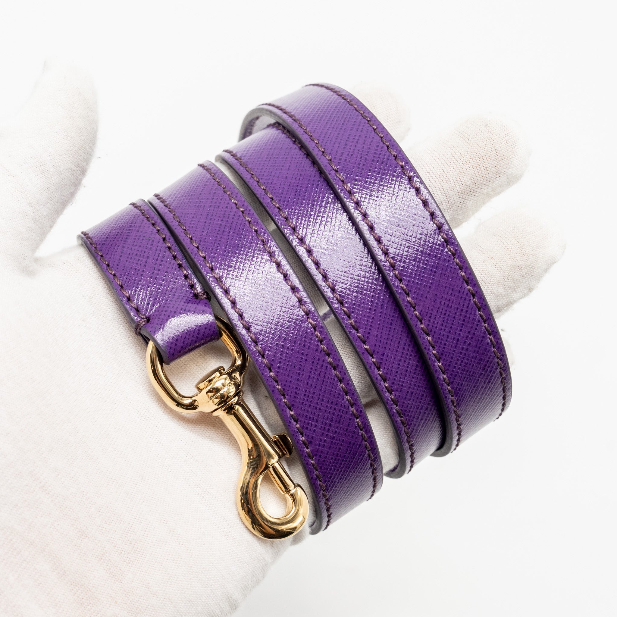SALVATORE FERRAGAMO GANCINI DARINA LEATHER PURPLE GHW