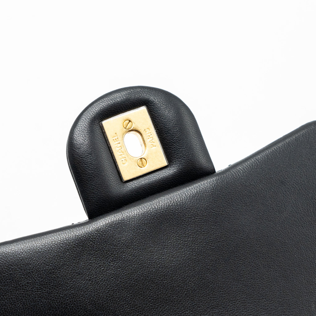 CHANEL CAMELLIA ADJUSTABLE CHAIN MINI SQUARE FLAP BAG LAMBSKIN BLACK GHW (MICROCHIP)
