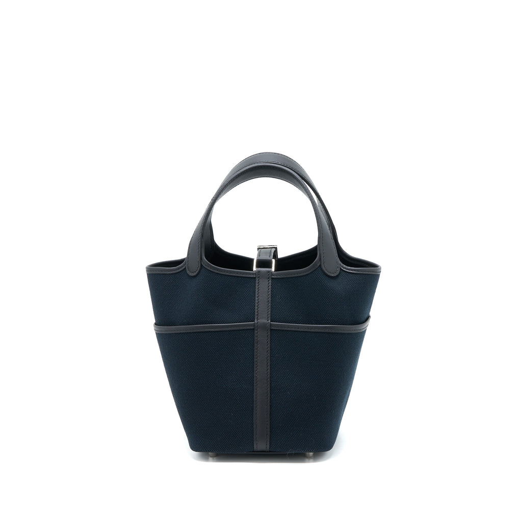HERMES PICOTIN CARGO 18 LOCK BAG SWIFT/TOILE CANVAS BLACK SHW