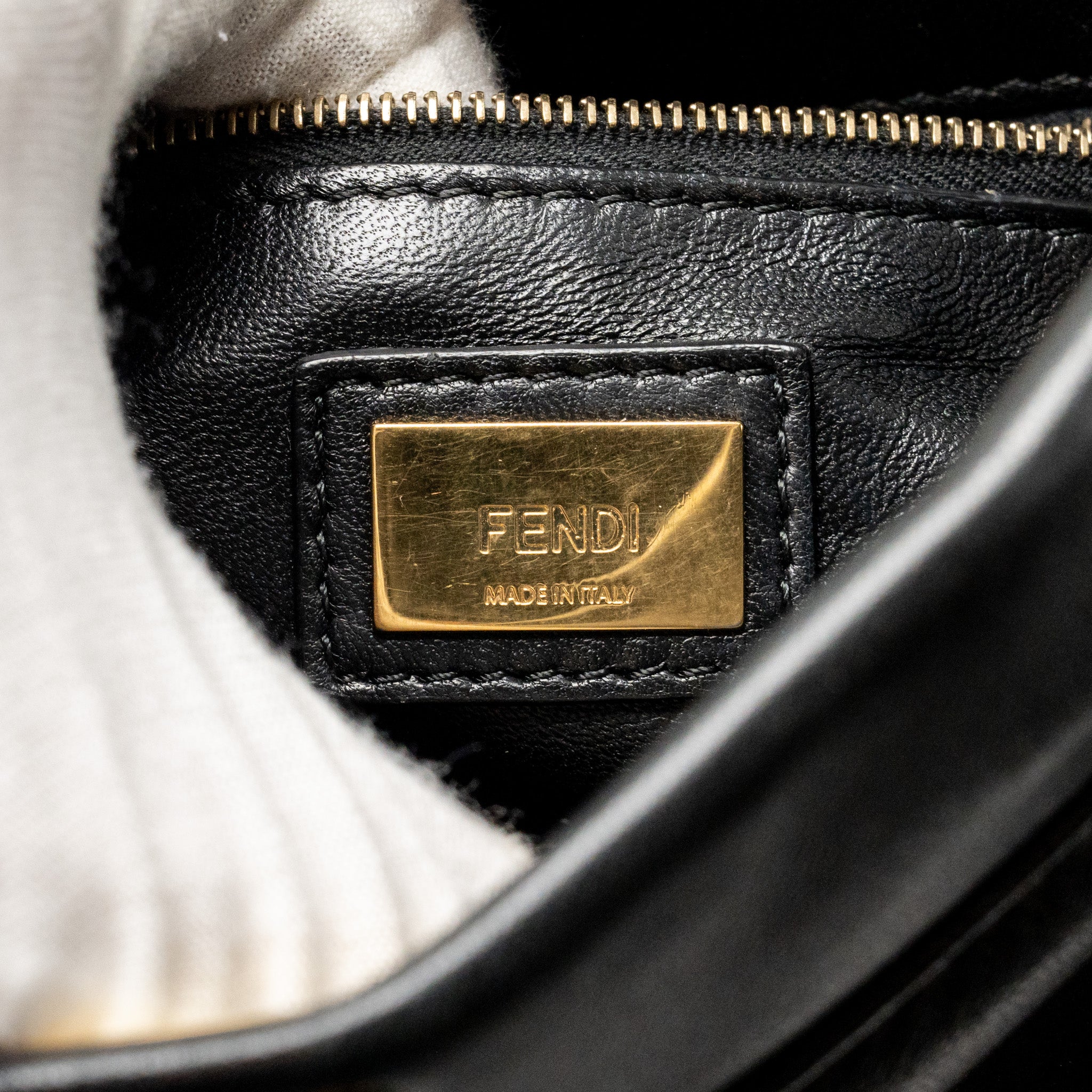 FENDI MINI PEEKABOO LAMBSKIN BLACK GHW