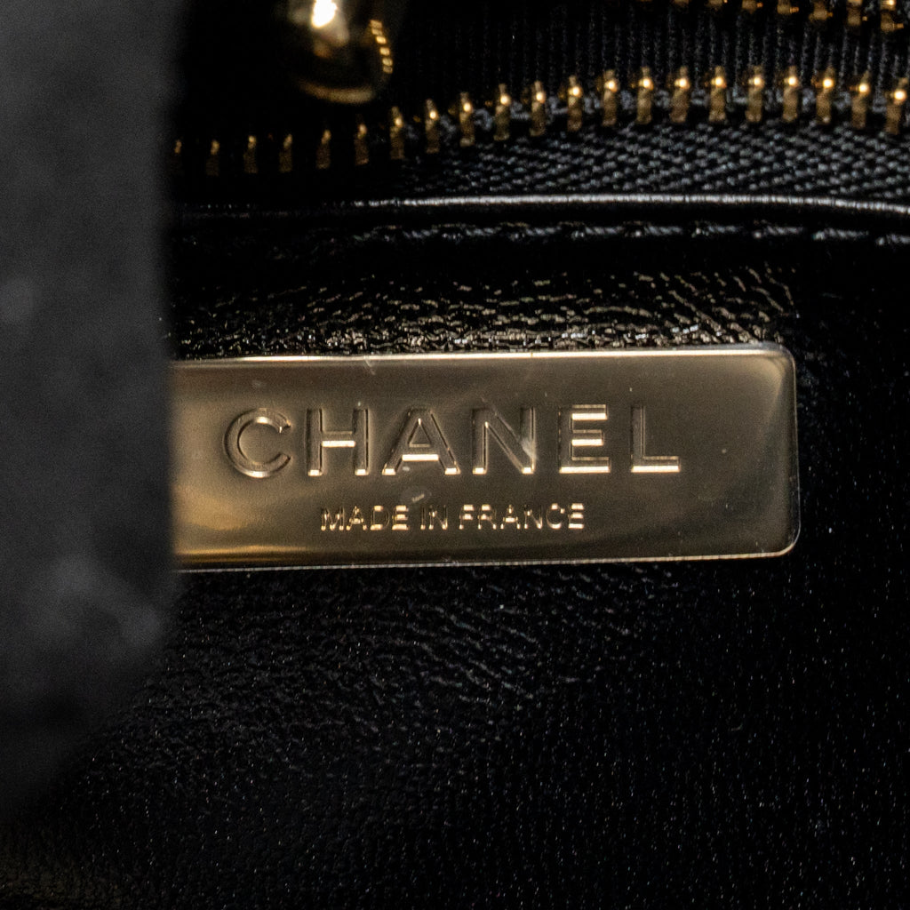 CHANEL MINI 31 BAG SHINY LAMBSKIN BLACK LGHW (MICROCHIP)