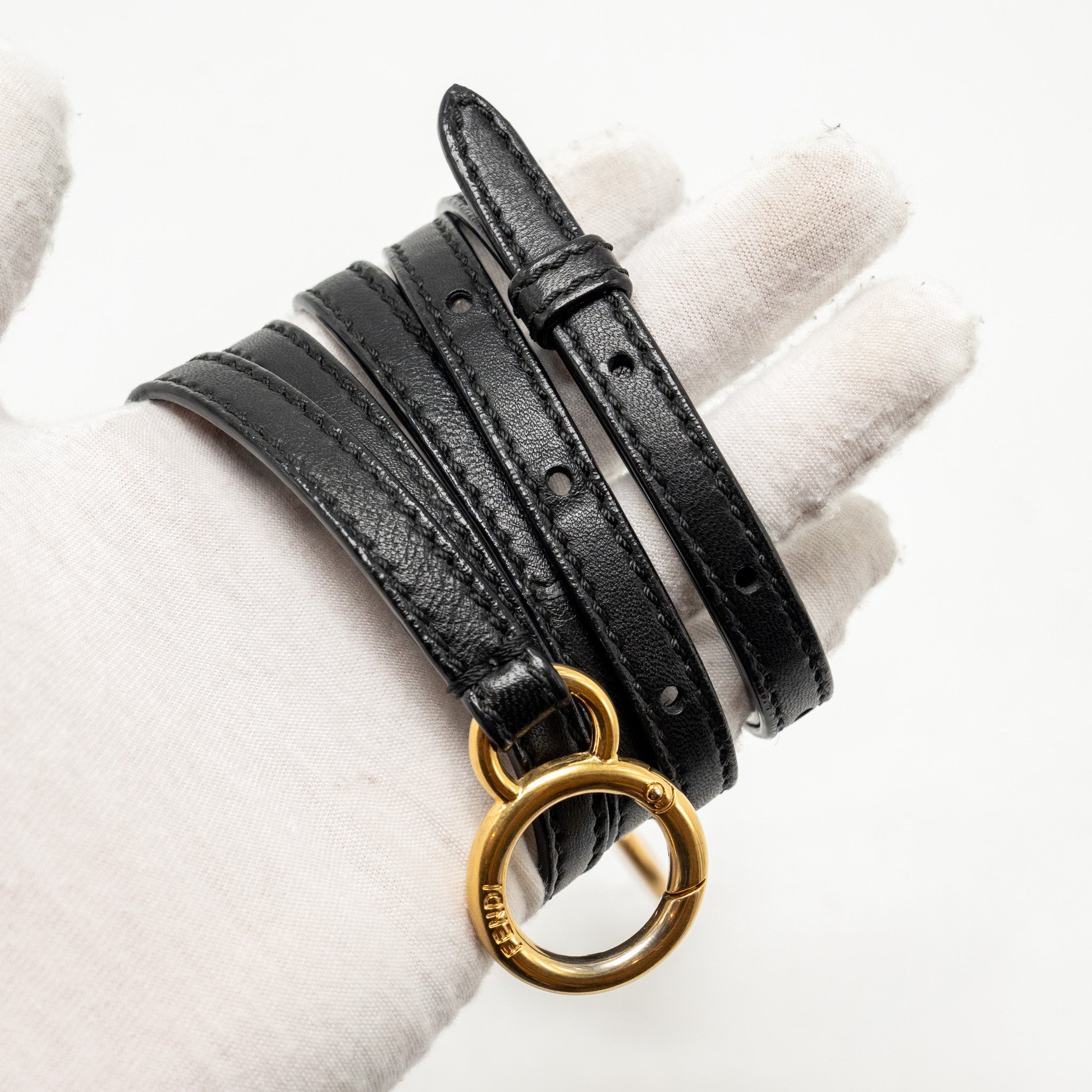 FENDI MINI PEEKABOO LAMBSKIN BLACK GHW