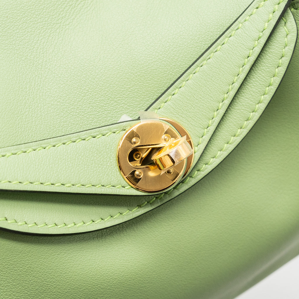 HERMES MINI LINDY SWIFT VERT CRIQUET GHW